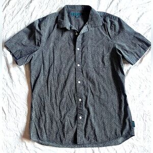 Perry Ellis Men's Blue Gray Patterned Button Up Shirt Size Large Slim Fit